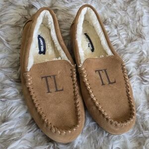 Lands' End Tan Leather Moccasin Suede Shoes Size 9B 🌴✌️